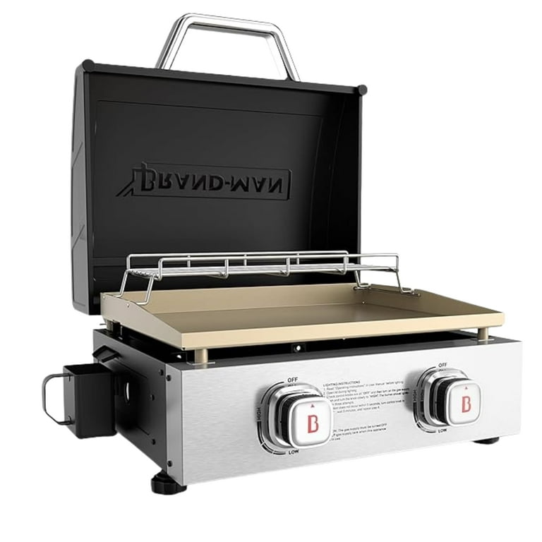 Brand-Man Grills 2-Burner Portable Propane Gas Tabletop Griddle
