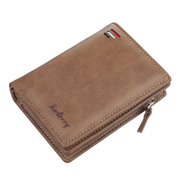 Brand Men PU Leather short Wallet With Zipper Coin Pocket Vintage Big Capacity Male Short Money Purse Card Holder New