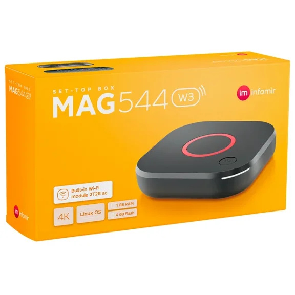 Brand NEW 2024 MAG544W3 MAG 544 W3/ 600Mbps built-in DUAL WiFi 5G 4K LINUX TV BOX with LIXSUNTEK Ethernet Cable
