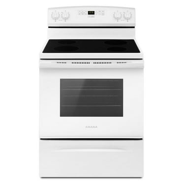 Brand New Amana® AER6303MFW - Freestanding 30" Electric Range - White - with Extra Large Oven Window 46" H x 27" D x 29" W