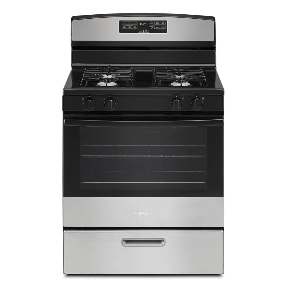 Brand New Amana® AGR6303MMS: 30-inch Gas Range in Stainless Steel.