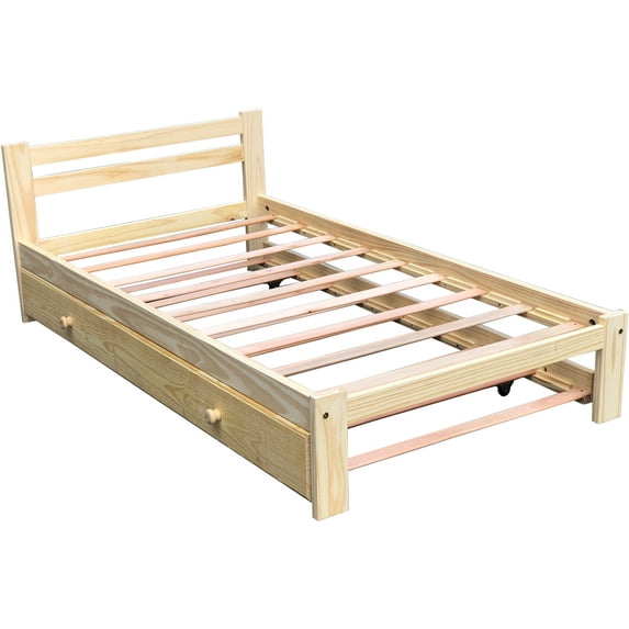 Brand New Amazonas Twin Size Bed & Trundle Unfinished Solid Pine Wood To The World
