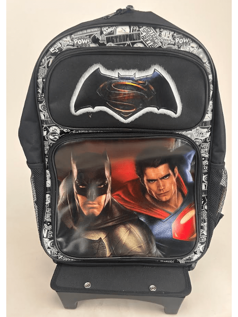 Brand New Batman v Superman Black Travel School Rolling Bag 