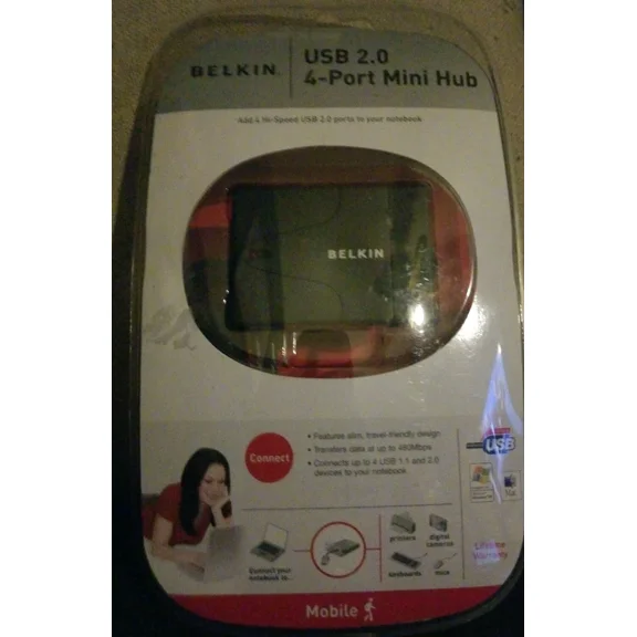 Brand New Belkin Usb 2.0 4-Port Mini Hub P47182 Multi Use Mobile Travel Mini Hub
