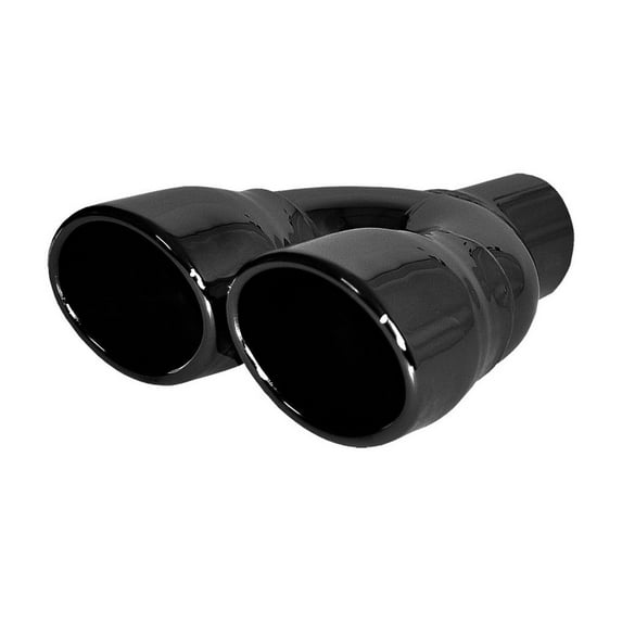 Brand New Black Chrome Dual Exhaust Tip Weld On 2 1/4" IN 3 1/2 X 3" Out