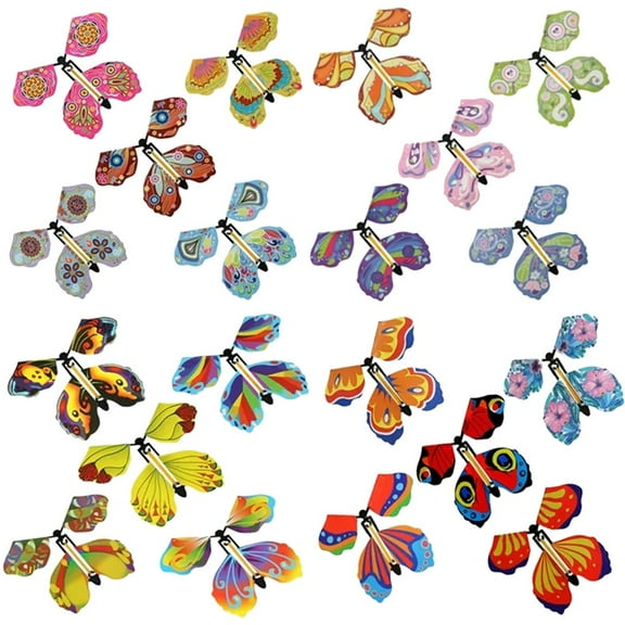 Brand New Butterfly Cards Cards 20pcs Butterfly Cards Colorful Perfect For Sensory Plastic+Paper Wind Up Flying