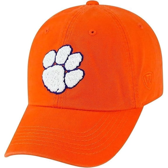 Brand New Collegiate Men's Clemson Adjustable Hat With Rear Word, 100% Cotton, Embroidered Logos, Official School Colors, Orange