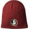 thumbnail image 1 of Brand New Collegiate Men's Florida State Edge Knit Beanie Hat, 100% Cotton, Embroidered Logos, Official School Colors, Maroon, 1 of 1