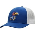 thumbnail image 1 of Brand New Collegiate Men's Kansas Mesh Adjustable Trucker Hat, 100% Cotton, Embroidered Logos, Official School Colors, Blue, 1 of 2
