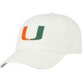 thumbnail image 1 of Brand New Collegiate Men's Miami White Adjustable Hat, 100% Cotton, Embroidered Logos, Official School Colors, Green/Orange, 1 of 2