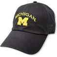 thumbnail image 1 of Brand New Collegiate Men's Michigan Charcoal Team Name Arch Adjustable Hat, 100% Cotton, Embroidered Logos, Official School Colors, Navy Blue, 1 of 2