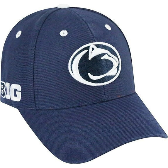 Brand New Collegiate Men's Penn/St Adjustable Hat With Rear Word, 100% Cotton, Embroidered Logos, Official School Colors, Navy Blue