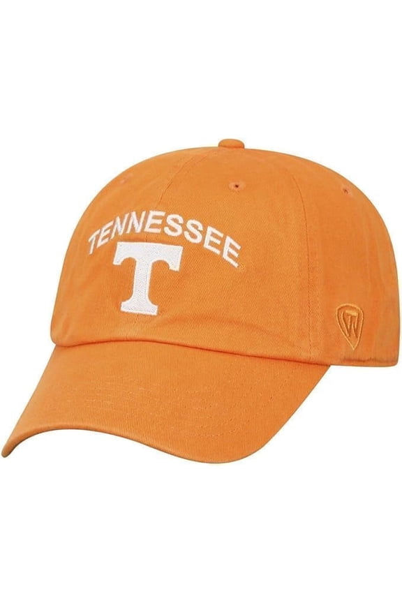 Brand New Collegiate Men's Primary Color Arch Design Tennessee Adjustable Hat, 100% Cotton, Official School Colors, Orange