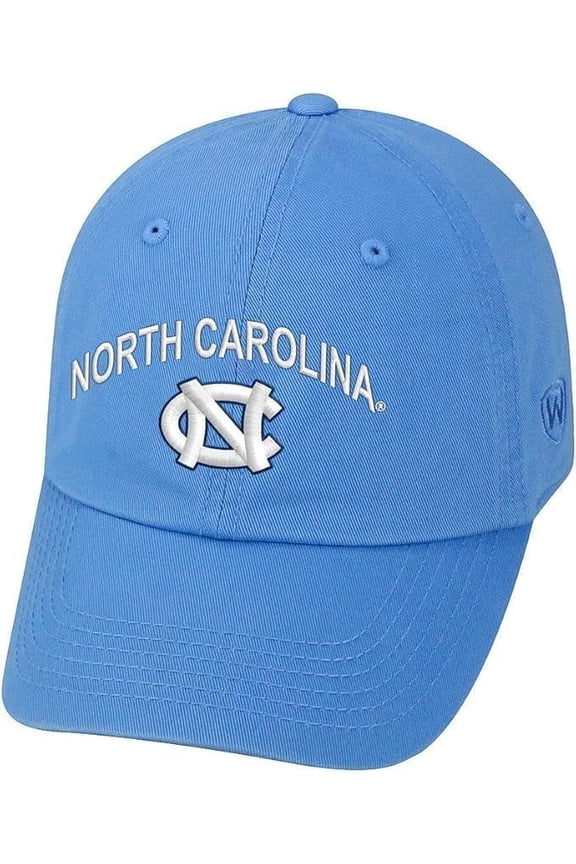 Brand New Collegiate Men's Primary Color Arch Design UNC Adjustable Hat, 100% Cotton, Official School Colors, Blue