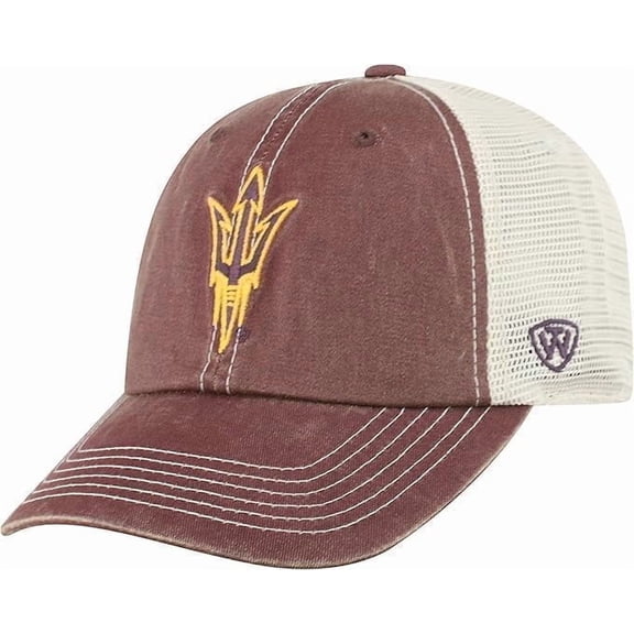 Brand New Collegiate Men's Vintage Design Arizona State Adjustable Hat, 100% Cotton, Embroidered Logos, Official School Colors, Red
