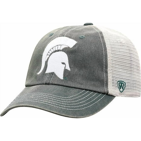 Brand New Collegiate Men's Vintage Design Michigan State Adjustable Hat, 100% Cotton, Embroidered Logos, Official School Colors, Green