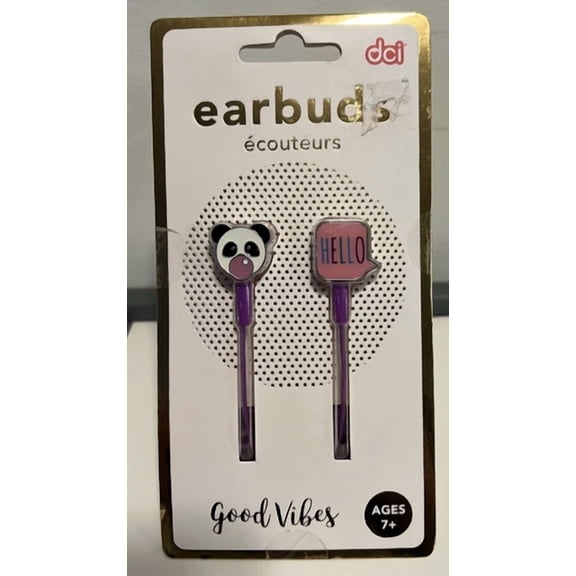 Brand New DCI Good Vibes Ear Buds Panda Hello Cute Gift Idea Free Shipping! Pink