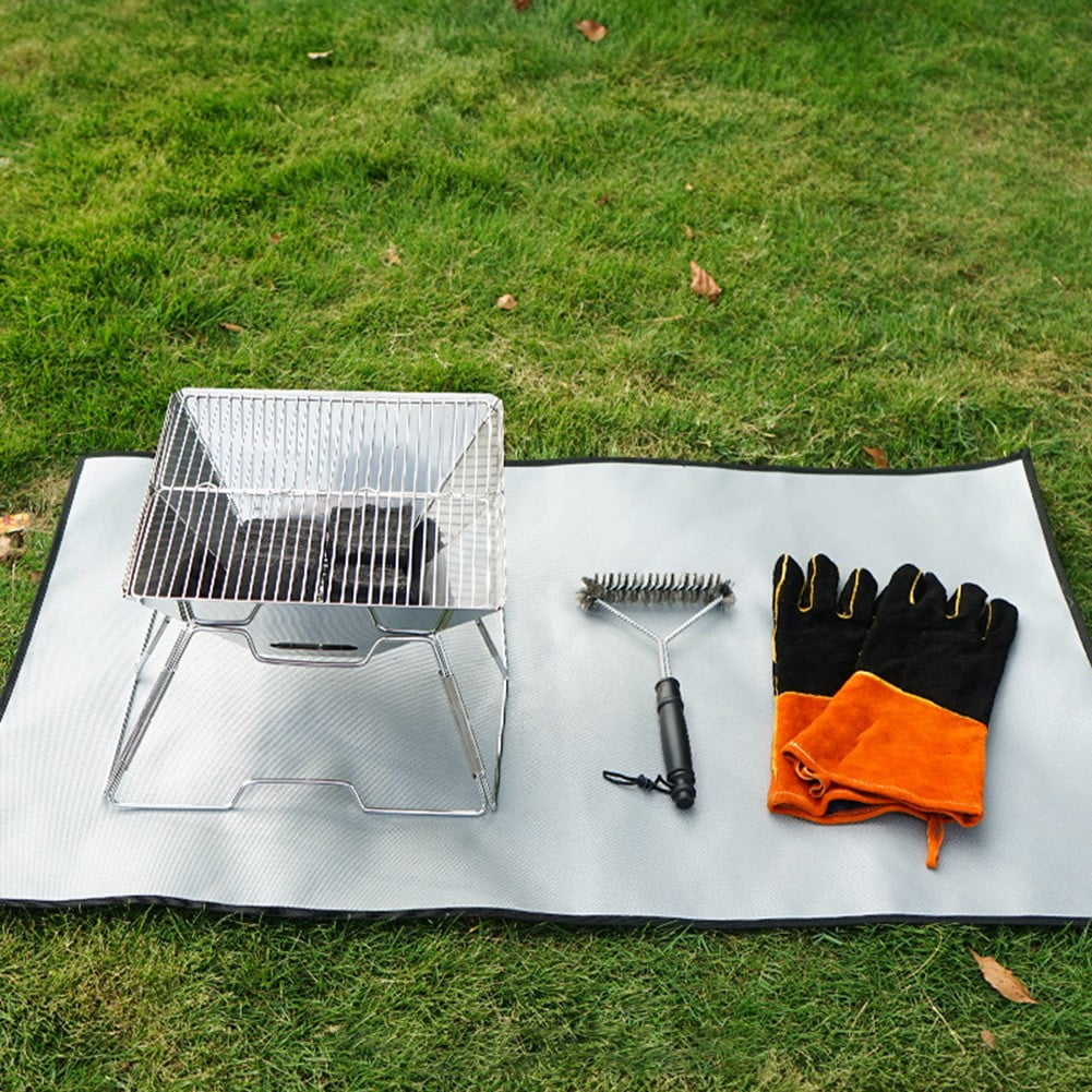 Brand New Fireproof Mat BBQ Tools Heat-Resistant Silicone Coated ...