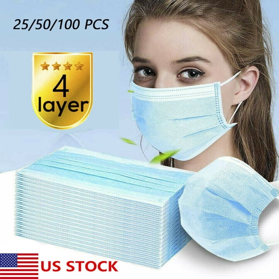 Brand New For 10 PCS 4-LAYERS FACE MASK DISPOSABLE PROTECTIVE MOUTH COVER BREATHABLE, HIGH QUALITY, FAST SHIPPING