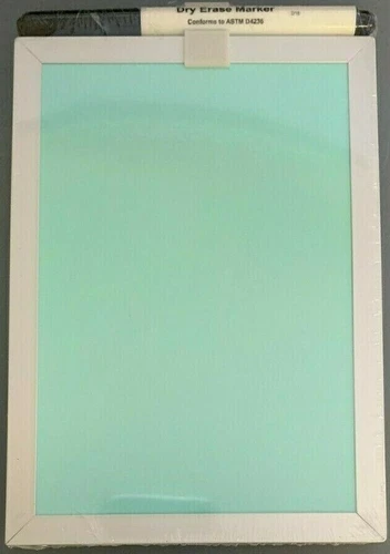 Brand New Foray 5" X 7" Magnetic Dry Erase White Board With Marker Green