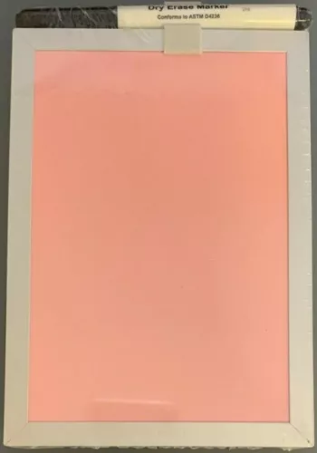 Brand New Foray 5" X 7" Magnetic Dry Erase White Board With Marker Pink