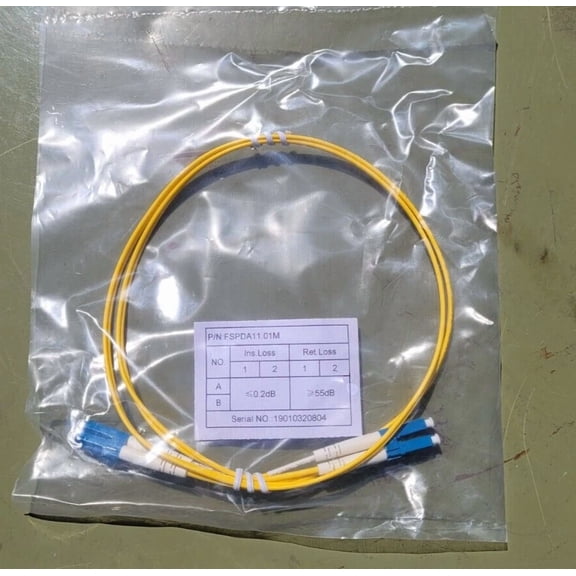 Brand New Fs Fspda11.02M Single Mode Fiber Optic Cable 1 Meter Lc/Lc Duplex Sm