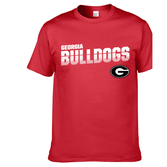 Brand New Georgia Diced Name Design Lightweight Short-Sleeve T-Shirt, 100% Cotton(Adult Medium), Official Bulldogs Logo/Colors