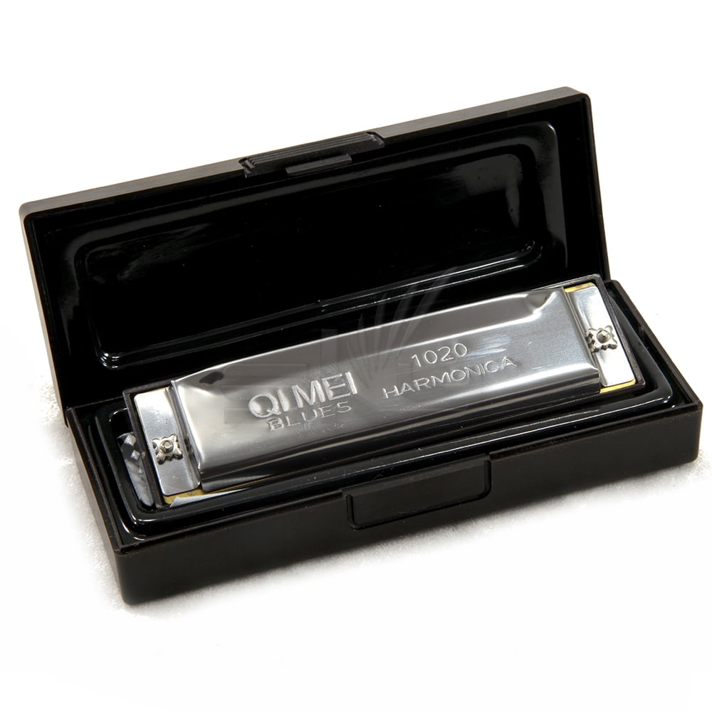 QI MEI Brand New Harmonica 10 Holes Key of C with Protective Case Lightweight Easy to Carry