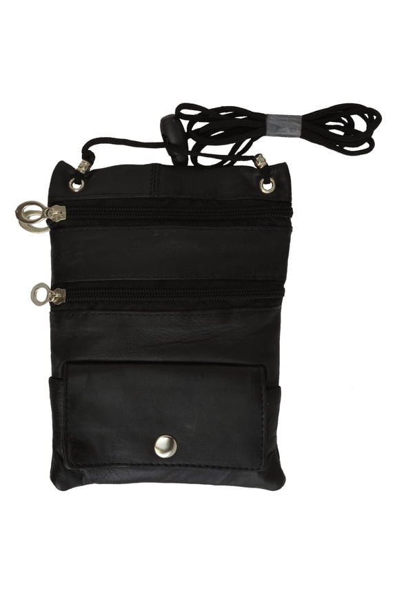 Brand New PASSPORT Leather ID Holder Neck Travel Pouch Wallet/ Black Marshal