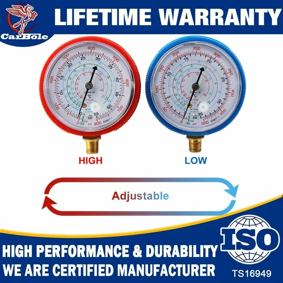 Brand New Pair Ac Refrigerant Low & High Pressure Gauge Psi Kpa Air Conditioner