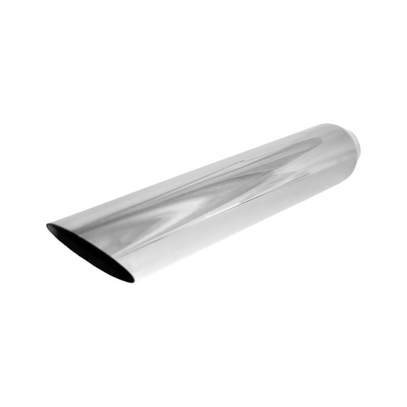 Brand New Polished Stainless 45 Degree Angle Cut Tip 2 1/4" IN 3" Out 9" Length