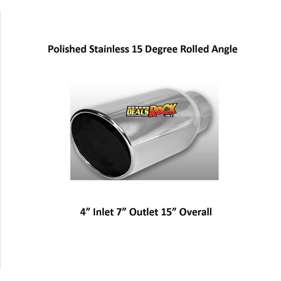 Brand New Polished Stainless Exhaust Tip 4" IN 7" Out 15" Overall