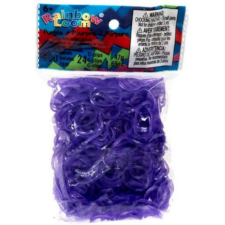 ~Brand New~ Rainbow Loom Purple Jelly Rubber Bands Refill + C-clips