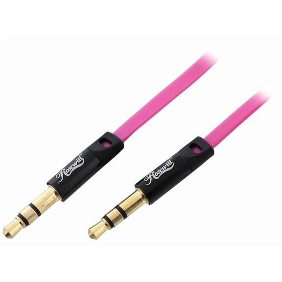 Brand *New Rosewill Rac-3Pk - 3-Foot 3.5Mm Flat Audio Cable, Pink