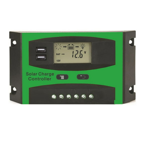 Brand New Solar Charger Controller 12V/24V 2 Way 30A Auto Black Green Charge Controller Lcd Screen Mppt Regulator