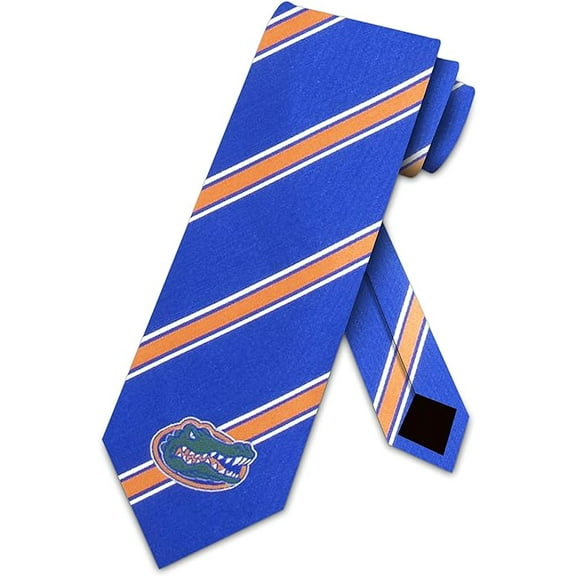 Brand New Striped Men's Florida Necktie, College Sports Ties, 100% Microfiber Polyester, Blue
