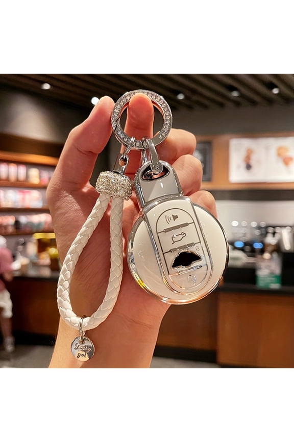 Brand New TPU Key Fob Cover And Keychain for BMW MINI COOPER Models Including S, ONE, JCW, F54, F55, F56, F57, F60, CLUBMAN, And COUNTRYMAN. This Key Case Protector Comes with a Car Keychain Buckle
