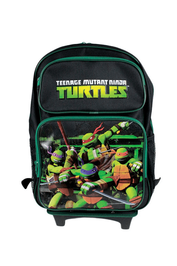 Brand New Teenage Mutant Ninja Turtles Green School Rolling Bag Backpack 16"