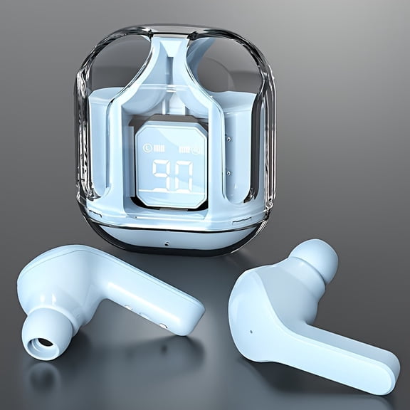 Brand New Transparent Wireless TWS In-Ear Music Headphones, High-Fidelity Stereo Earbuds, Featuring a Type-C Interface Transparent Charging Case, Lidless Design,