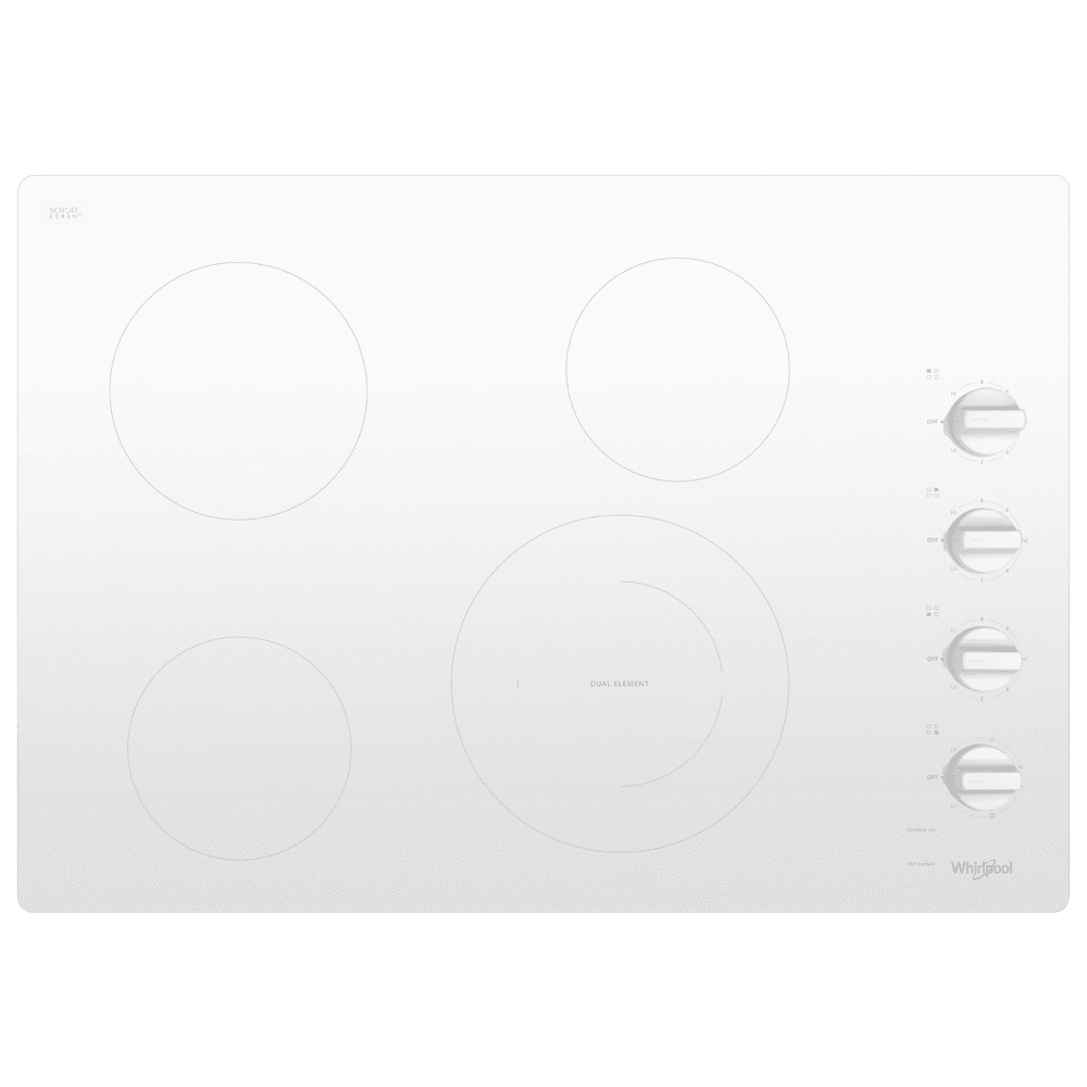 Whirlpool 30" electric cooktop in white
