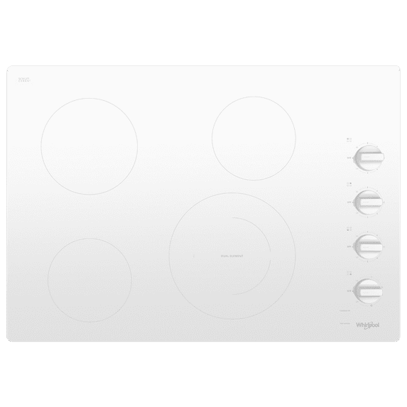 Whirlpool 30" electric cooktop in white