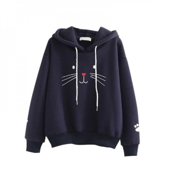 Brand Promotion!Women Hoodies Sweatshirt Kawaii Winter Cat Pattern Long Sleeve Pullover Hooded Sweatshirts Over Size Hoodie Y3