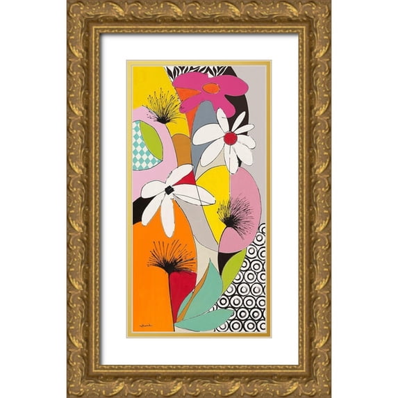 Brand, Valerie 18x32 Gold Ornate Wood Framed with Double Matting Museum Art Print Titled - Le jardin de Valerie