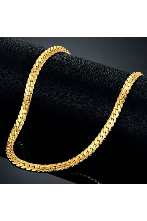 Brand fashion Golden Snake Chain Necklace Chain Men Punk Jewelry 14K Yellow Gold Chains for Women Kpop Collares