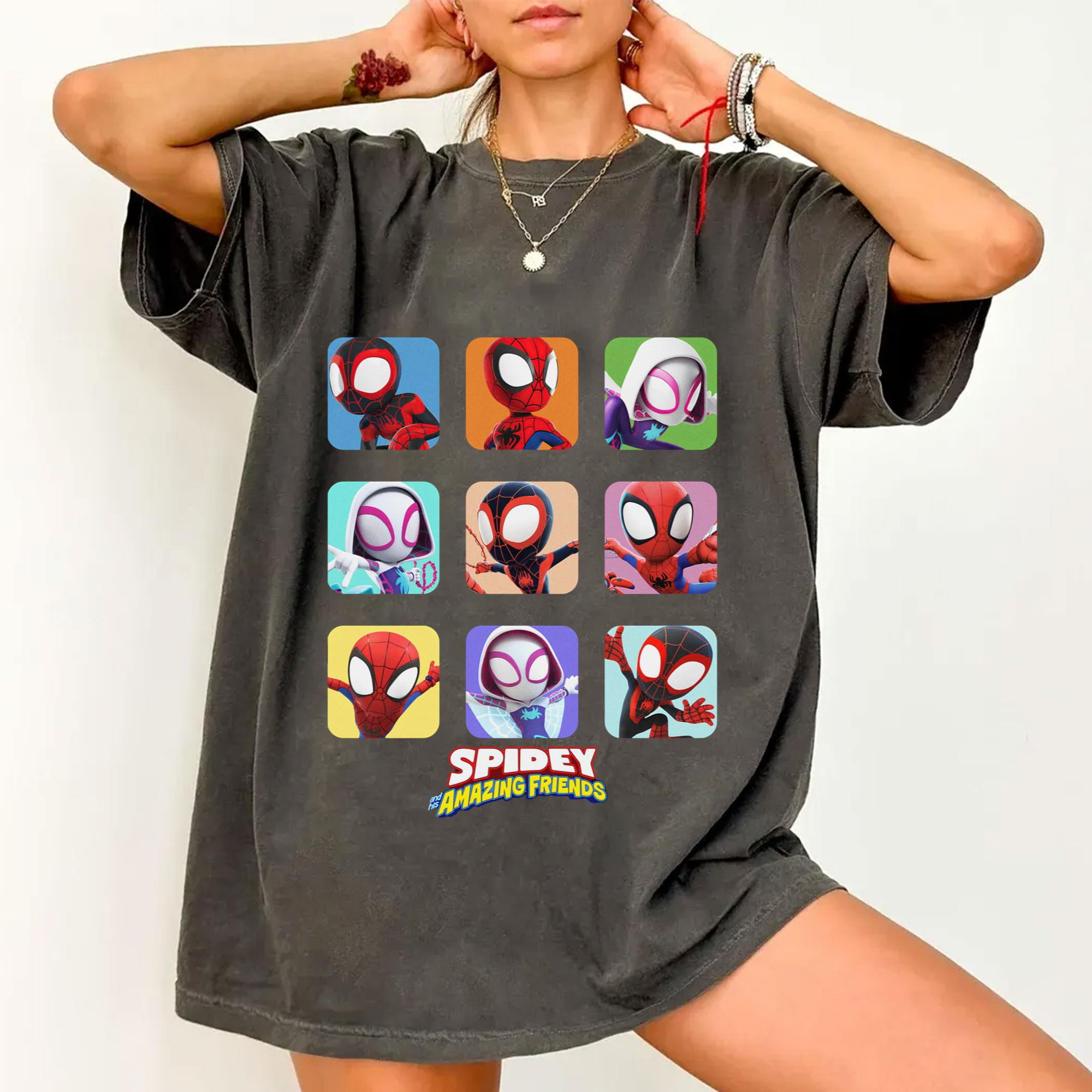 Brand new t shirts t shirts in sharp pictures Marvel Spidey and His Amazing Friends Shirt Spiderman Version Shirt Spin and Ghost Spider Marvel Shirt Spiderman Family Matching Shirt. Walmart