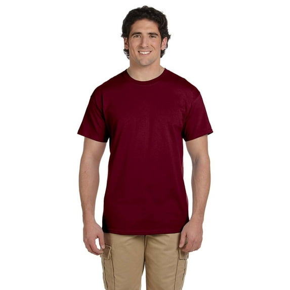 Branded Fruit of the Loom Adult 5 oz HD Cotton T-Shirt - MAROON - 5XL (Instant Saving 5% & more)