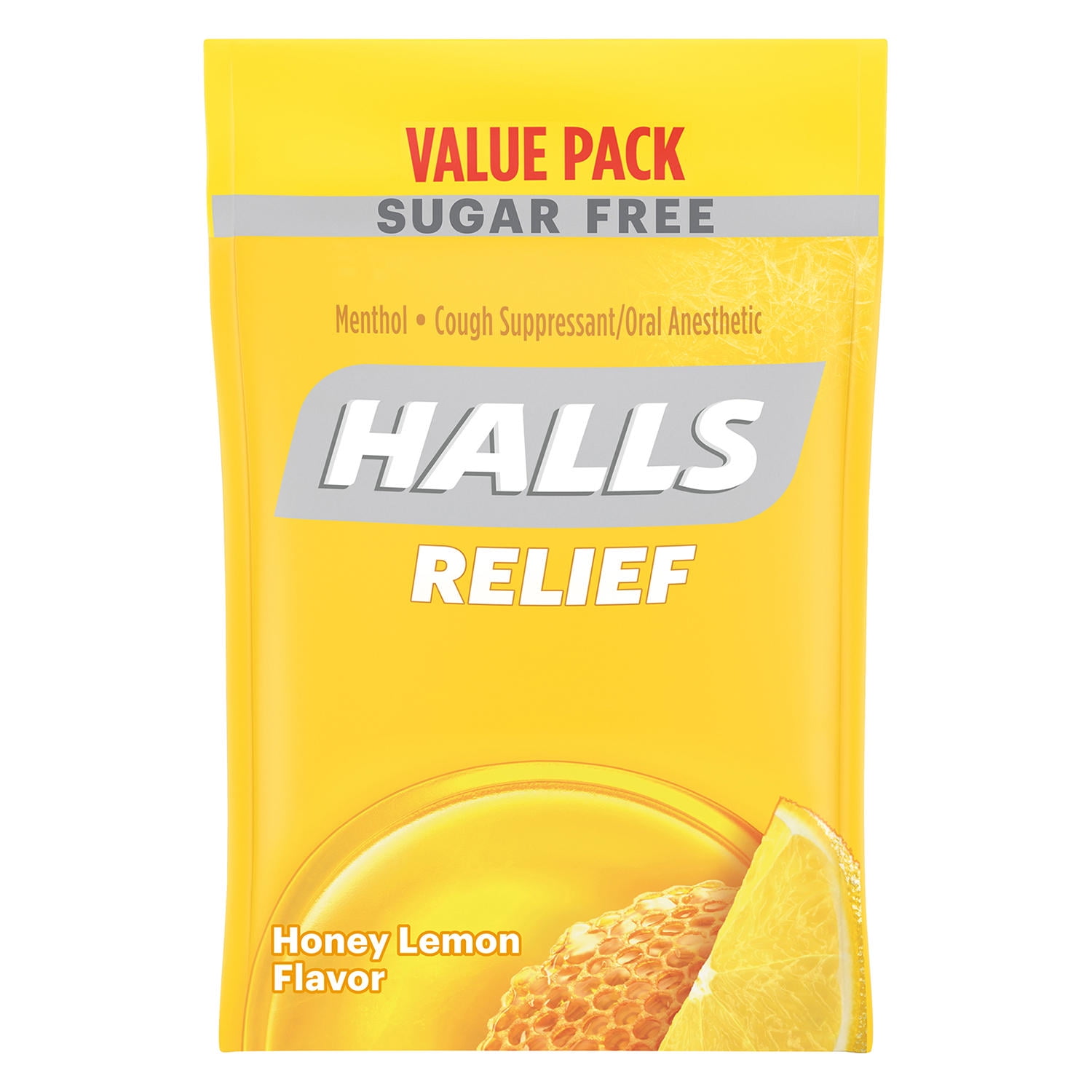 Branded Halls SugarFree Cough Drops Honey Lemon (180 Ct.) Safe for