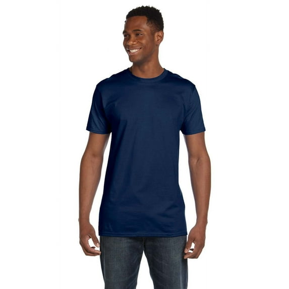 Branded Hanes Mens 45 oz, 100% Ringspun Cotton nano-T T-Shirt VINTAGE NAVY L (Instant Saving 5% more)