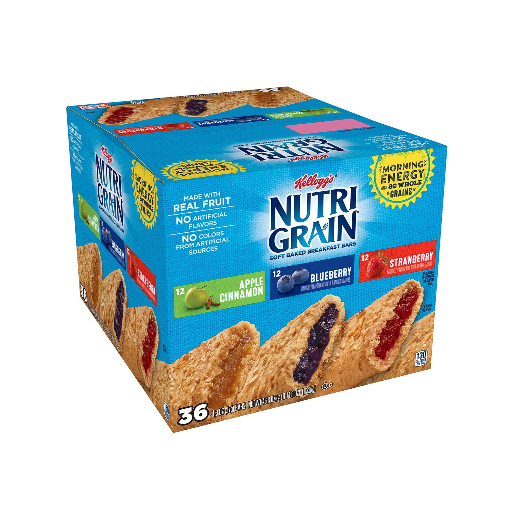 Branded Kellogg's NutriGrain Bars Variety Pack (1.3 oz. bar, 36 ct