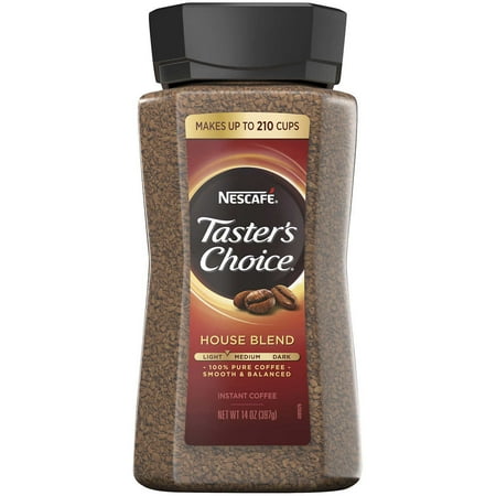 Branded NESCAFE Taster's Choice House Blend, Instant Coffee, Caffeinated 14 oz.